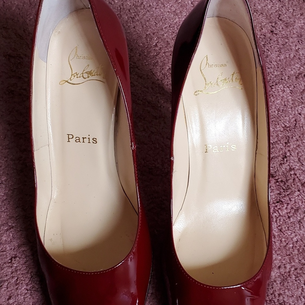 Christian Louboutin Oxblood Simple Pumps 100 38.5 - Picture 2 of 5